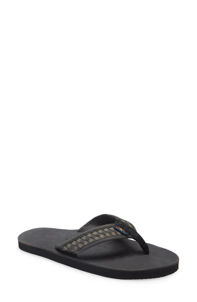 Rainbowr Bentley Flip Flop In Black Grey