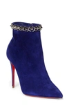 CHRISTIAN LOUBOUTIN BOOTY SPIKE CHAIN POINTED TOE BOOTIE,3210779
