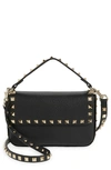 Valentino Garavani Mini Rockstud Leather Top Handle Bag In Nero