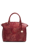 Brahmin Duxbury Croc Embossed Leather Satchel In Chili