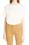 Nili Lotan Brady Distressed Cotton-jersey T-shirt In Ivory