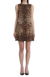 DOLCE & GABBANA LEOPARD PRINT SILK STRETCH CHARMEUSE A-LINE DRESS,F6VE2TFSADD