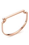 Monica Vinader Engravable Signature Thin Bangle In Ros Gold