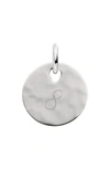 Monica Vinader Engravable Hammered Pendant Charm In Silver