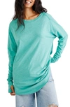 Free People We The Free Arden Extra Long Cotton Top In Blue Jade