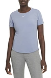 Nike Dri-fit One Luxe Women's Standard Fit Short-sleeve Top In Ashen Slate