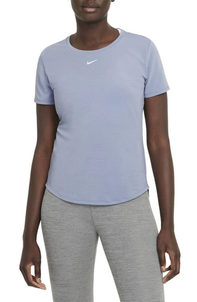 Nike Dri-fit One Luxe Women's Standard Fit Short-sleeve Top In Ashen Slate
