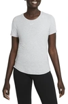 Nike Women's Dri-fit Uv One Luxe Standard Fit Short-sleeve Top In Particle Grey/ Heather