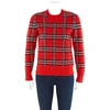 BURBERRY PARADE RED BANBURY VINTAGE CHECK CASHMERE SWEATER