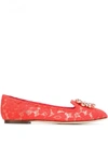 Dolce & Gabbana Dolce&gabbana Cruise Flat Shoes Coral Red In Red