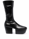 Prada Triangle Logo Platform Boots