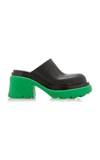 Bottega Veneta Flash Pump Womens Leather Slip-on Platform Sandals In Green