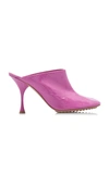 Bottega Veneta 90mm Dot Patent Leather Sock Mules In Pink