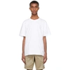 THOM BROWNE WHITE RELAXED-FIT SIDE SLIT T-SHIRT