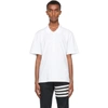 THOM BROWNE WHITE MEDIUM WEIGHT JERSEY POLO