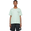 THOM BROWNE GREEN JERSEY STRIPED CHEST POCKET T-SHIRT
