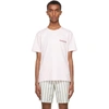 THOM BROWNE PINK JERSEY STRIPED CHEST POCKET T-SHIRT