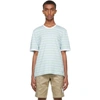 THOM BROWNE BLUE BAR STRIPE RINGER T-SHIRT