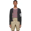 Thom Browne 4-bar Short Cashmere Cardigan In Grey