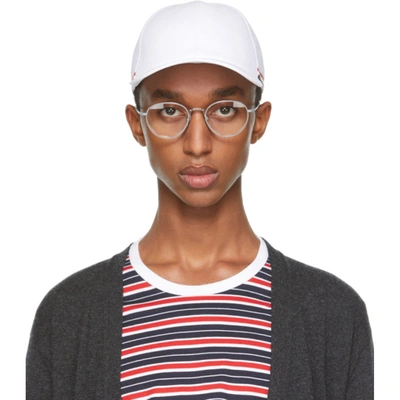 Thom Browne Rwb-stripe Six-panel Baseball Cap In White