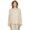 Totême Toteme Monogram Embroidered Pajama Pants In 926 Ivory Monogram