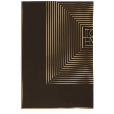 Totême Monogram-print Silk Scarf In Brown