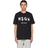 Msgm Cotton T-shirt With Front Printed Logo In 99 Black