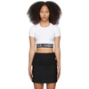 DOLCE & GABBANA WHITE CROPPED LOGO T-SHIRT