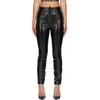 DOLCE & GABBANA BLACK COATED LACE-UP TROUSERS