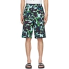 Kenzo All Over Printed Cotton Cargo Shorts In 57 - Grass Green