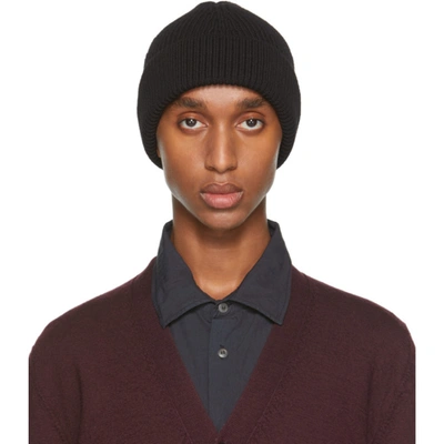 Maison Margiela Cotton And Wool-blend Beanie In Nero