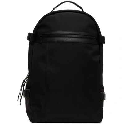 Saint Laurent City Trekking Leather-trimmed Shell Backpack In Black