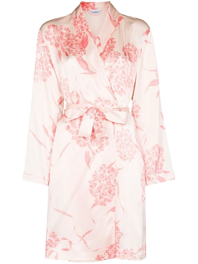 La Perla Floral-print Long-sleeve Dressing Gown In Pink