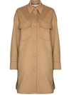 Stella Mccartney Kerry Oversize Wool Utility Coat In Brown