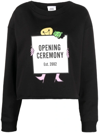 Opening Ceremony Light Bulb Box Logo Print Hoodie In Black