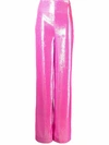 Philipp Plein Wide-leg Embellished Trousers In Pink