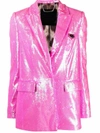 Philipp Plein Sequin-embellished Single-breasted Blazer In Pink