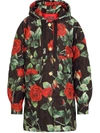 Dolce & Gabbana Quilted Floral Print Padded Jacket In Black