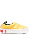Marni Women's Paw Quilted Platform Slip On Sneakers In Light Yellow
