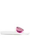 Versace Pool Slide With Medusa Smile Print In White