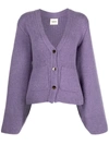Khaite The Scarlet Cashmere Cardigan In Purple