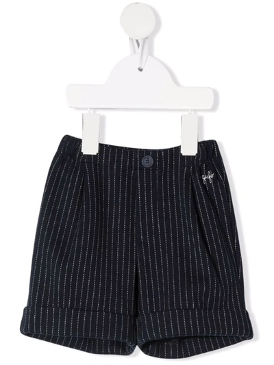 Il Gufo Babies' Striped Cotton Bermuda Shorts In Blue