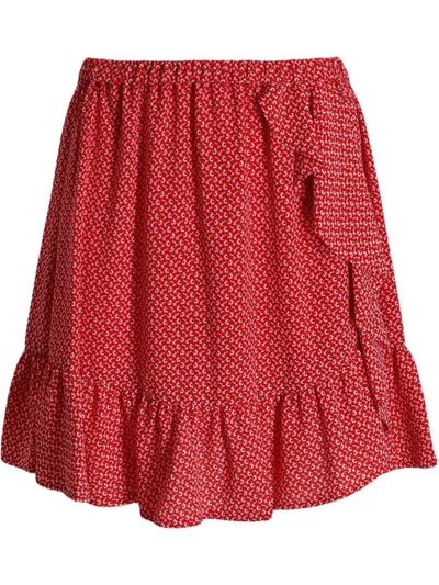 Michael Kors Floral-print Ruffled Mini Skirt In 609