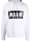 MSGM LOGO-PRINT COTTON HOODIE