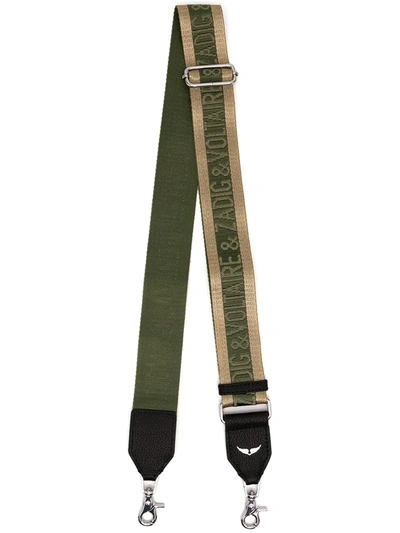 Zadig & Voltaire Glitter Logo Bag Strap In Green