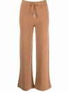 Eleventy Knitted Wide-leg Trousers In Neutrals