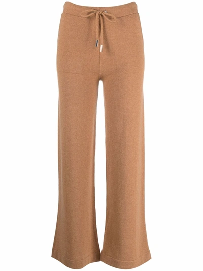 Eleventy Knitted Wide-leg Trousers In Neutrals