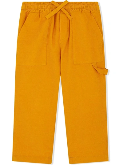 Dolce & Gabbana Kids' Multi-pocket Straight Trousers In Yellow