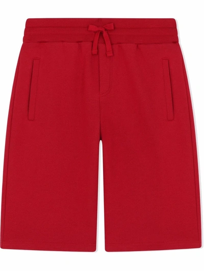 Dolce & Gabbana Kids' Logo Plaque Shorts In Red