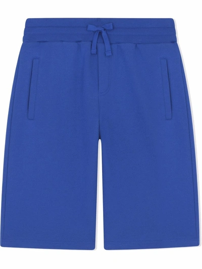 Dolce & Gabbana Kids' Logo Plaque Shorts In Blue